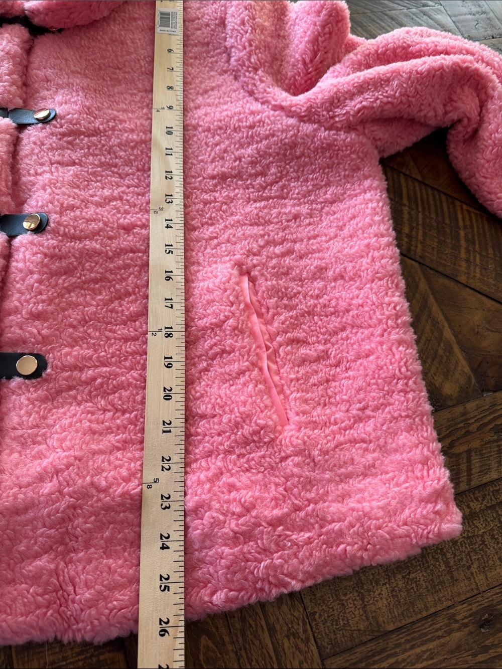 GeeGee Pink Faux-Shearling Toggle Jacket Sz 1XL - Picture 5 of 7